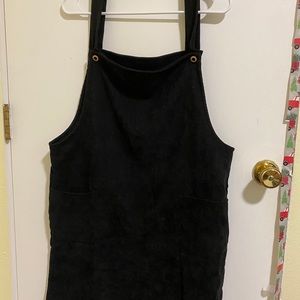 Black Corduroy Overall Dress